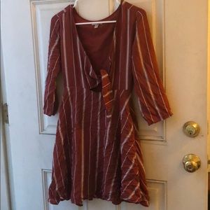 Front tie cut out dress